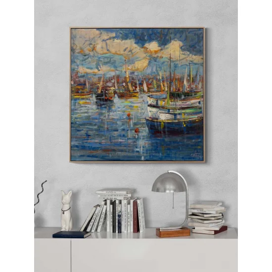 Denizle Baş Başa Yağlı Boya Tablosu