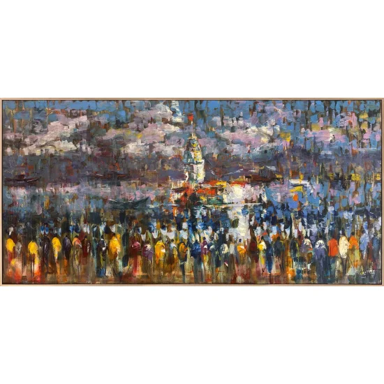 Crowds in Üsküdar Oil Painting