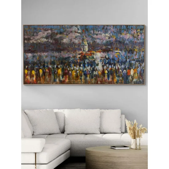 Crowds in Üsküdar Oil Painting