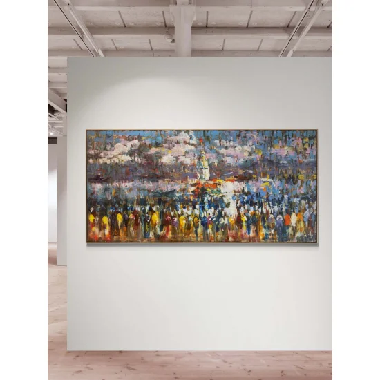 Crowds in Üsküdar Oil Painting