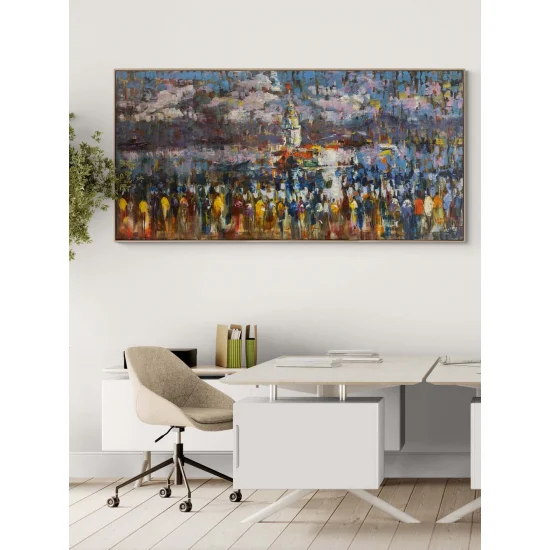 Crowds in Üsküdar Oil Painting