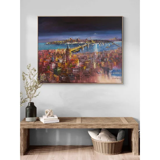 Night at the Istanbul Bosphorus Oil Painting