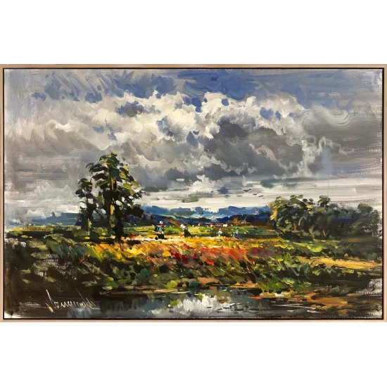 Tarlada Bir Gün Yağlı Boya Tablosu