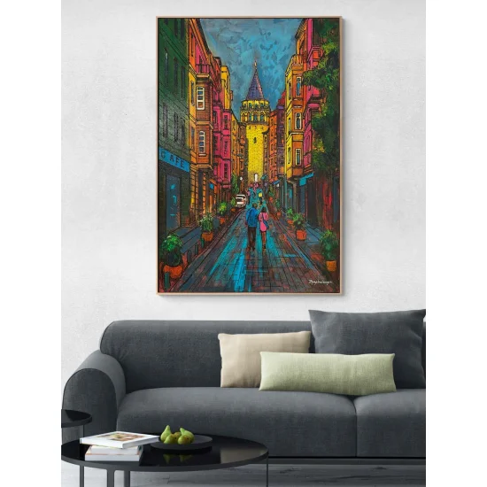 Galata’da Bir Gün Yağlı Boya Tablosu