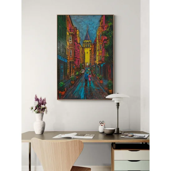 Galata’da Bir Gün Yağlı Boya Tablosu