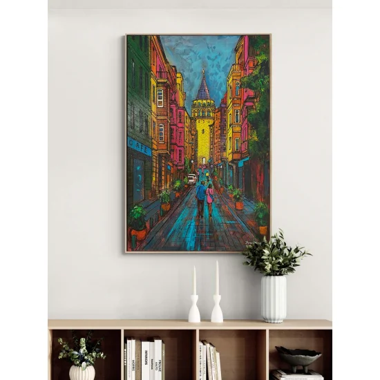 Galata’da Bir Gün Yağlı Boya Tablosu