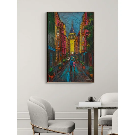 Galata’da Bir Gün Yağlı Boya Tablosu