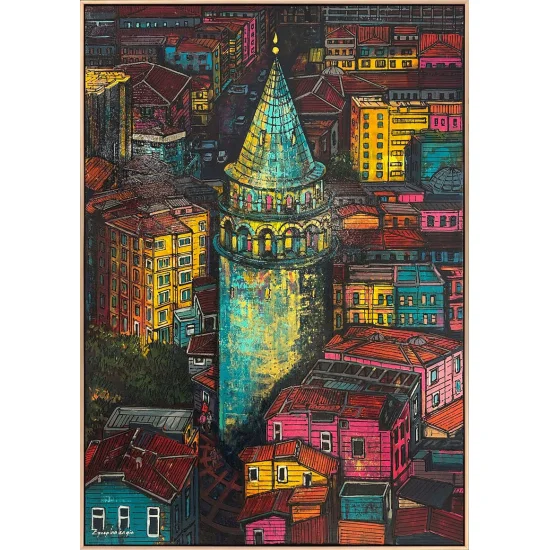 Zaman Yolcusu Galata Yağlı Boya Tablosu