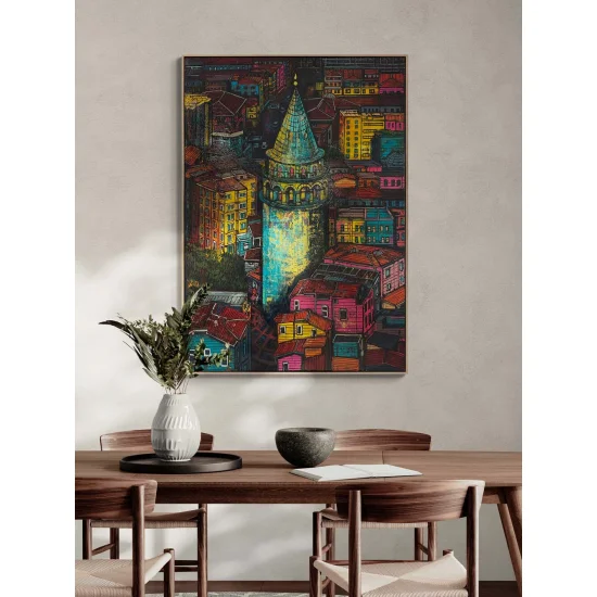 Zaman Yolcusu Galata Yağlı Boya Tablosu