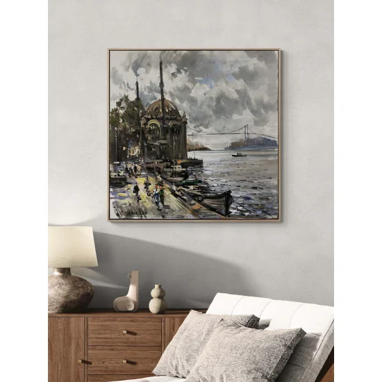 A Market in Ortaköy Oil Painting