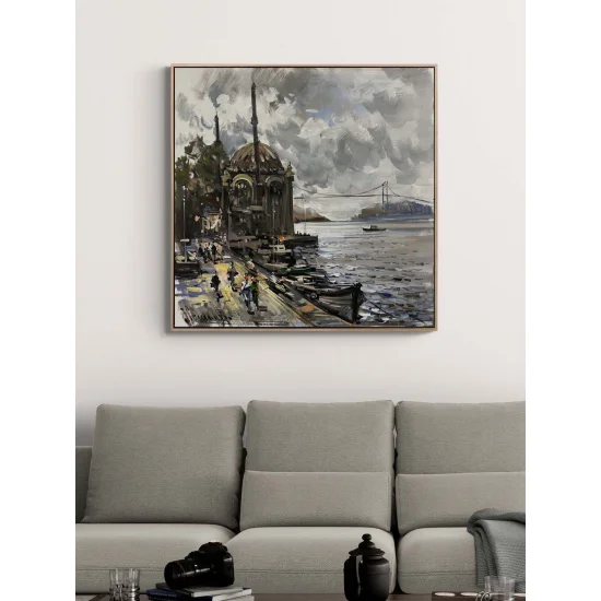 A Market in Ortaköy Oil Painting