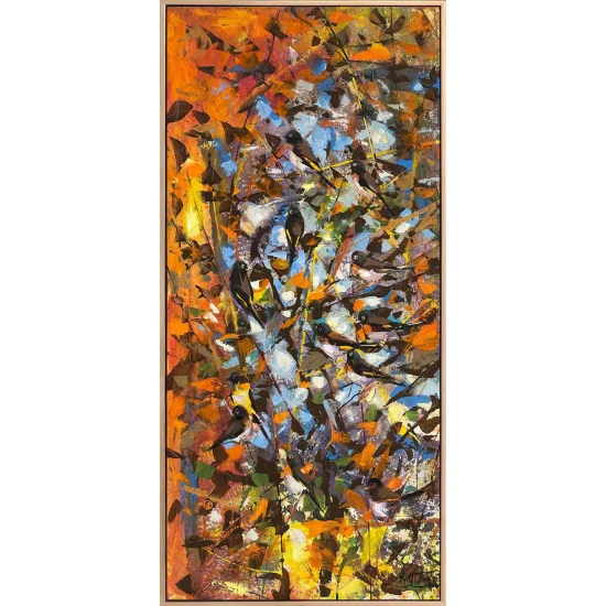 Behind the Golden Leaves Oil Painting