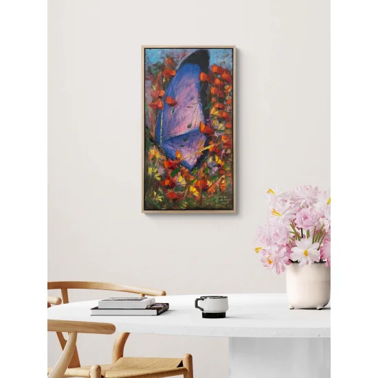 Mor Kelebeğin Rüyası Yağlı Boya Tablosu