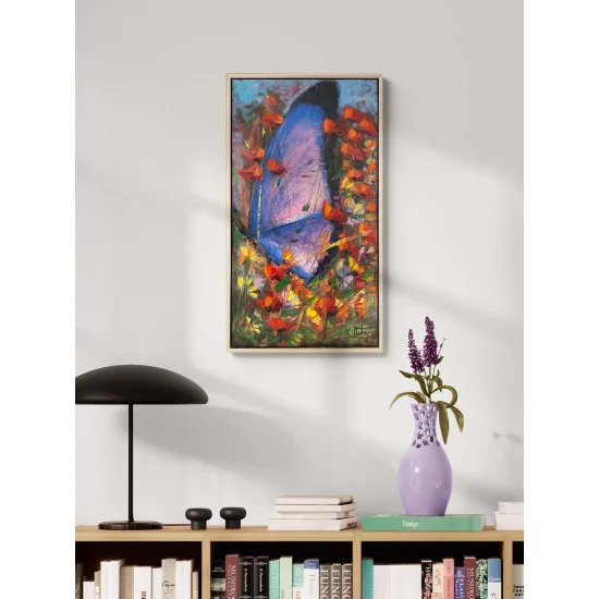 Mor Kelebeğin Rüyası Yağlı Boya Tablosu