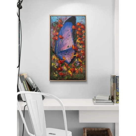 Mor Kelebeğin Rüyası Yağlı Boya Tablosu