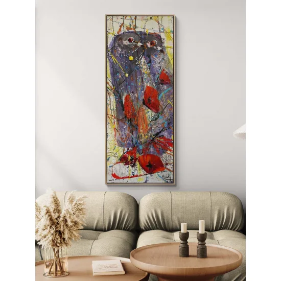 İki Kanat Bir Yürek Yağlı Boya Tablosu