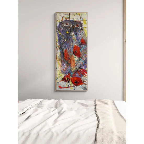 İki Kanat Bir Yürek Yağlı Boya Tablosu