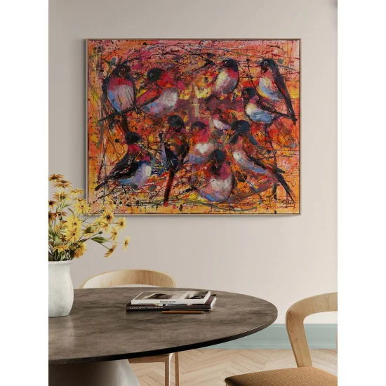 Kız Kulesinde Kanatlar Yağlı Boya Tablosu