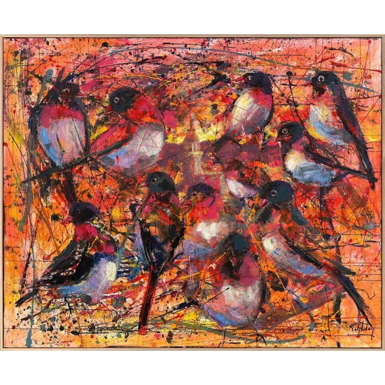 Kız Kulesinde Kanatlar Yağlı Boya Tablosu