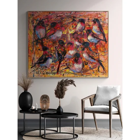 Kız Kulesinde Kanatlar Yağlı Boya Tablosu