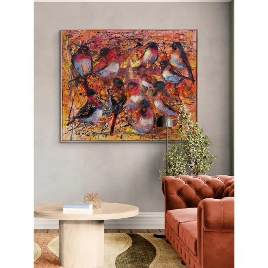 Kız Kulesinde Kanatlar Yağlı Boya Tablosu