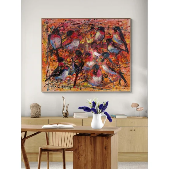 Kız Kulesinde Kanatlar Yağlı Boya Tablosu