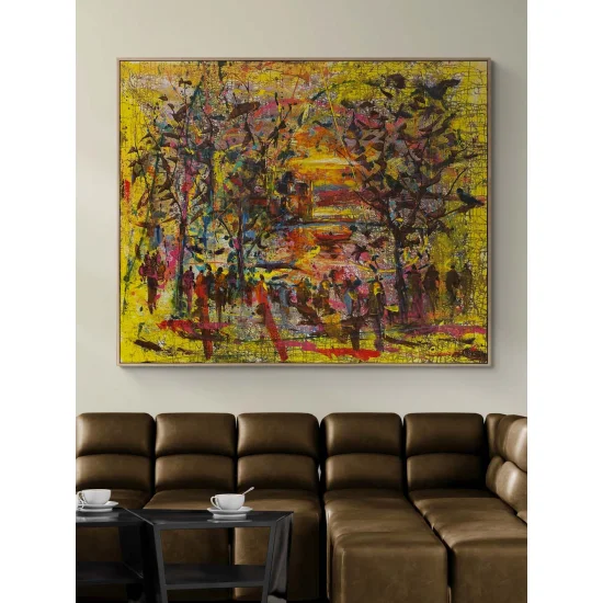 Ortaköyde Günbatımı Yağlı Boya Tablosu