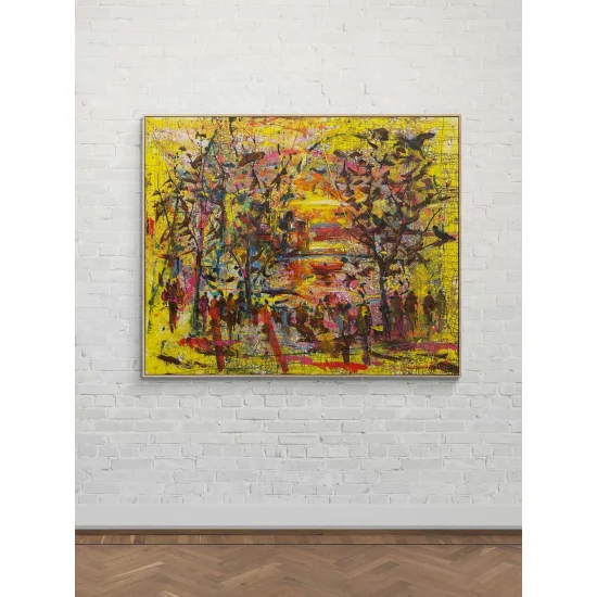 Ortaköyde Günbatımı Yağlı Boya Tablosu