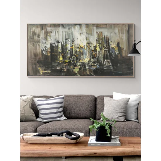 Şehirde Yanlızlık Yağlı Boya Tablosu