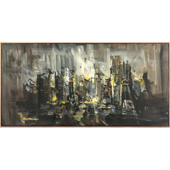 Şehirde Yanlızlık Yağlı Boya Tablosu