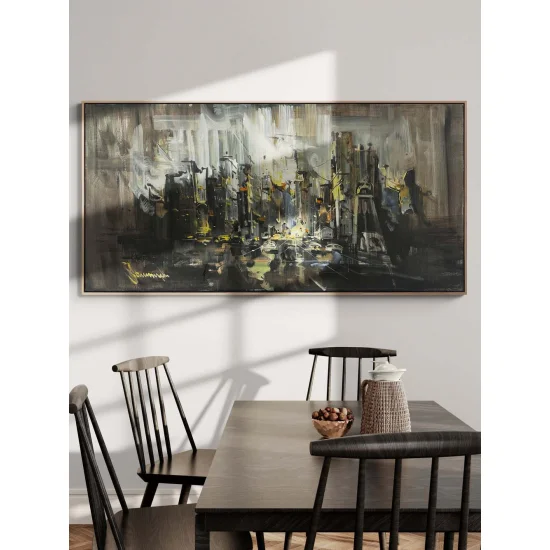 Şehirde Yanlızlık Yağlı Boya Tablosu