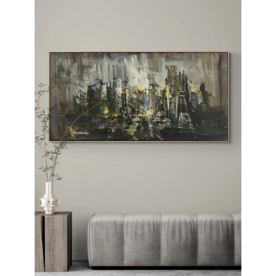 Şehirde Yanlızlık Yağlı Boya Tablosu