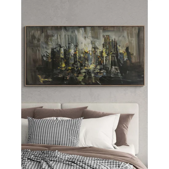 Şehirde Yanlızlık Yağlı Boya Tablosu