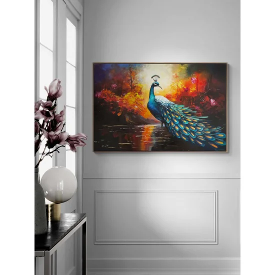 Tavus Kuşunun Aşkı Yağlı Boya Tablosu