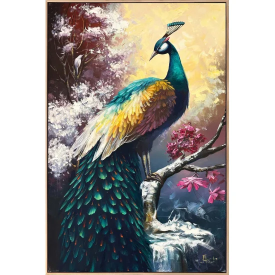 Bir Tavus Kuşu Gibi Yağlı Boya Tablosu