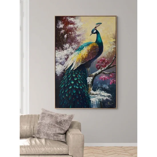 Bir Tavus Kuşu Gibi Yağlı Boya Tablosu