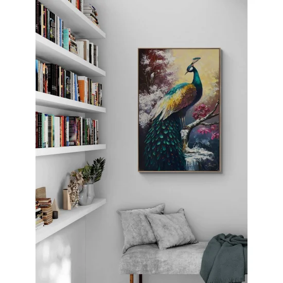 Bir Tavus Kuşu Gibi Yağlı Boya Tablosu