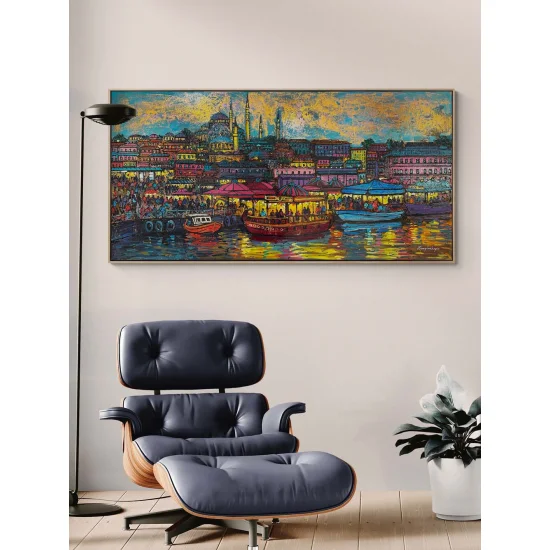 Eminönü Tarihi Balıkçıkları Yağlı Boya Tablosu