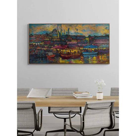 Eminönü Tarihi Balıkçıkları Yağlı Boya Tablosu