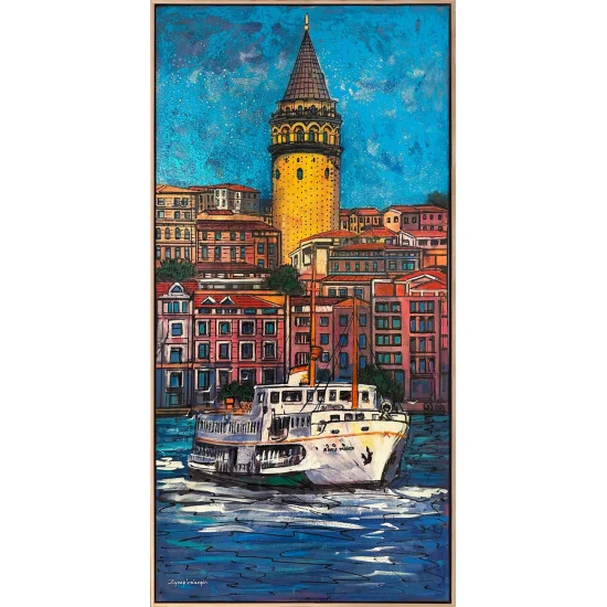Trace of Barış Manço Ferry Oil Painting