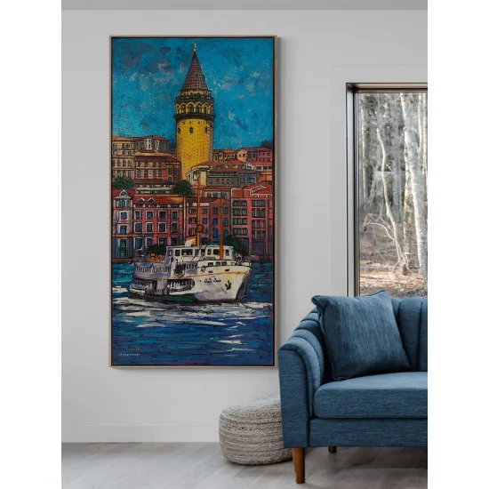 Trace of Barış Manço Ferry Oil Painting