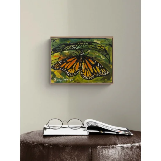 Kozasında Kelebek Yağlı Boya Tablosu