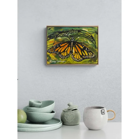 Kozasında Kelebek Yağlı Boya Tablosu