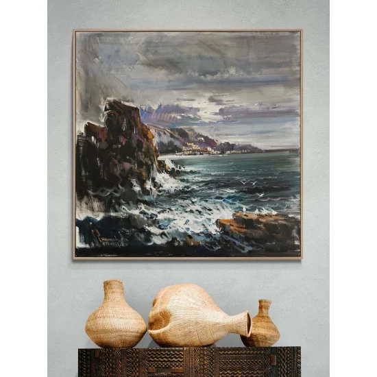 Mavinin Kıyısında Yağlı Boya Tablosu