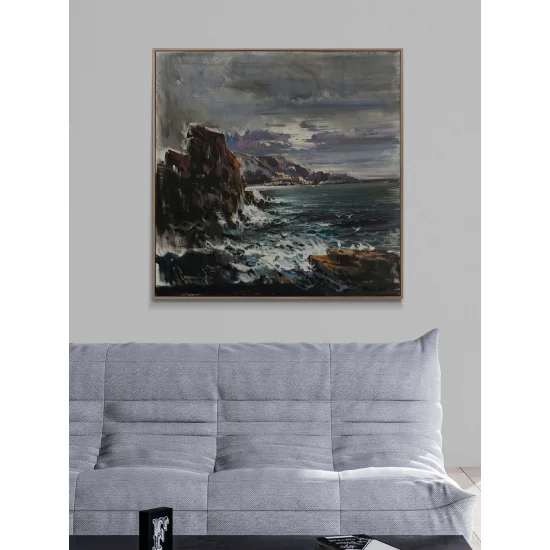 Mavinin Kıyısında Yağlı Boya Tablosu