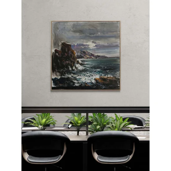 Mavinin Kıyısında Yağlı Boya Tablosu