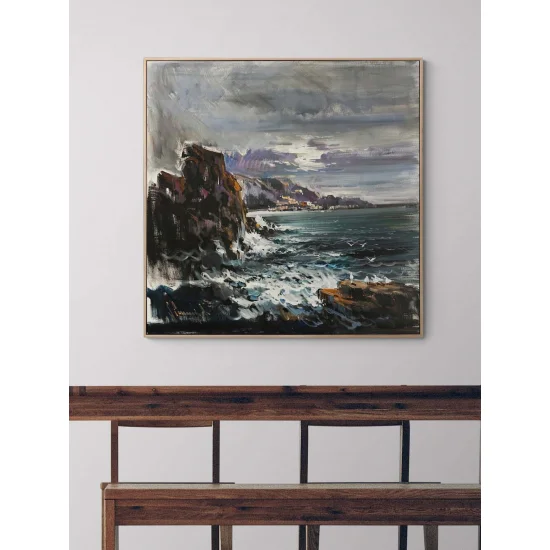 Mavinin Kıyısında Yağlı Boya Tablosu