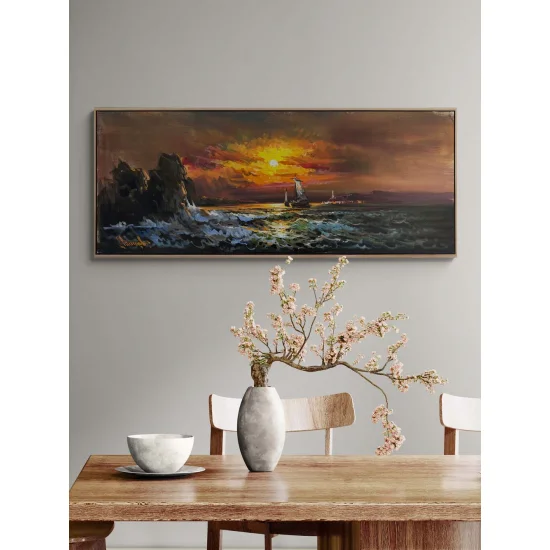 Horizonda Son Işıklar Yağlı Boya Tablosu