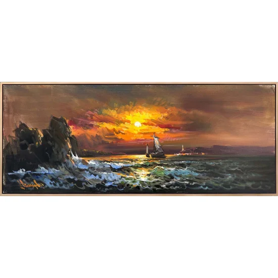 Horizonda Son Işıklar Yağlı Boya Tablosu