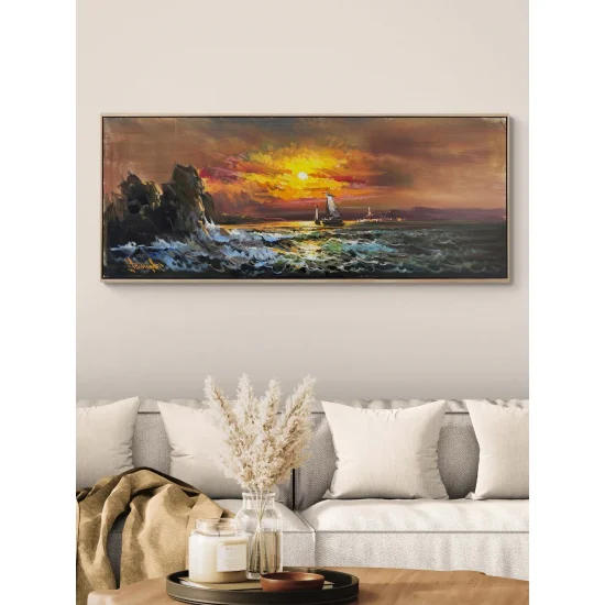 Horizonda Son Işıklar Yağlı Boya Tablosu